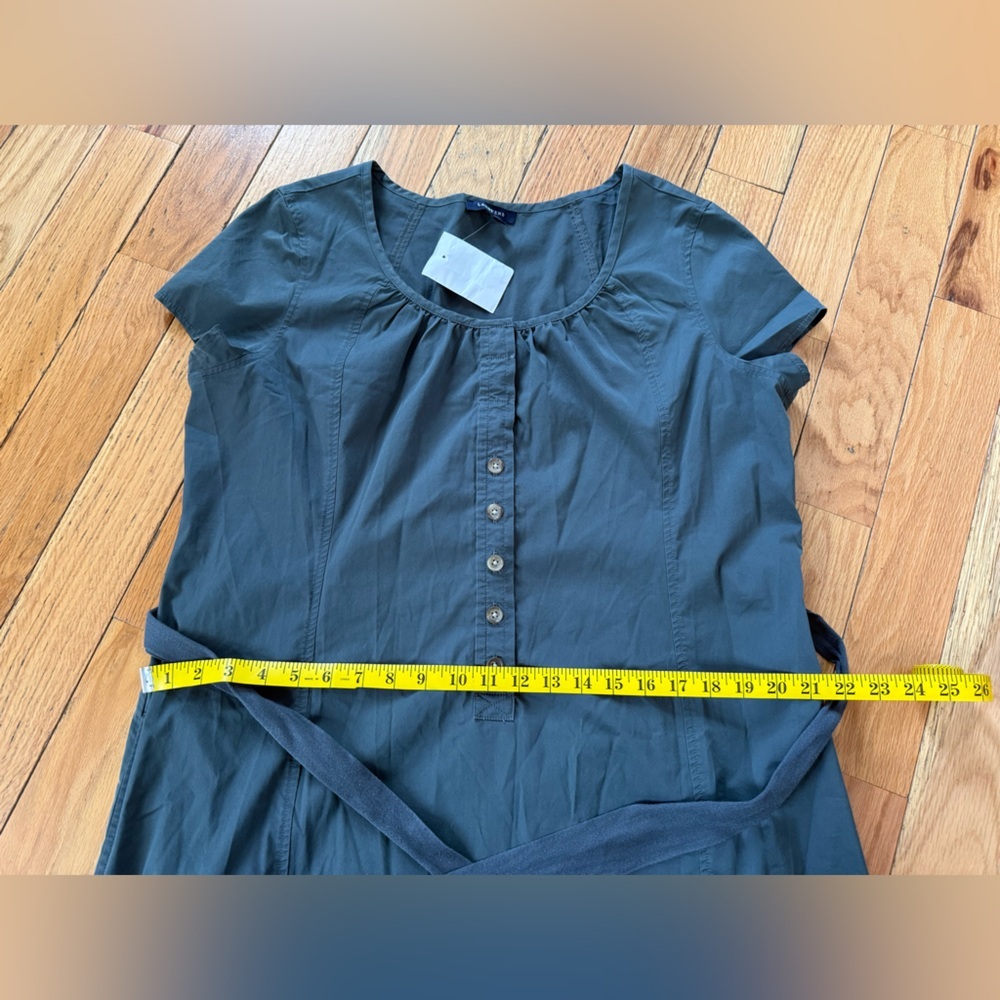 Lands’ End Cotton Blend Belted Midi Dress Grayish Green Women’s Size 18 NWOT - Picture 10 of 12